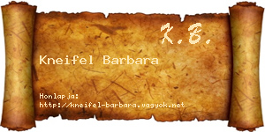 Kneifel Barbara névjegykártya
